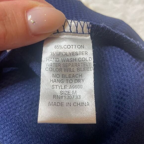 Umgee USA Boho Blue Crochet Trim Lagenlook Tunic Top Dress Size M Loose Fit - Picture 7 of 11